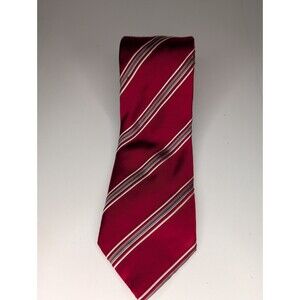 Donald J Trump Tie Signature Series Gold Bar Red Silver Repp Silk Formal Power